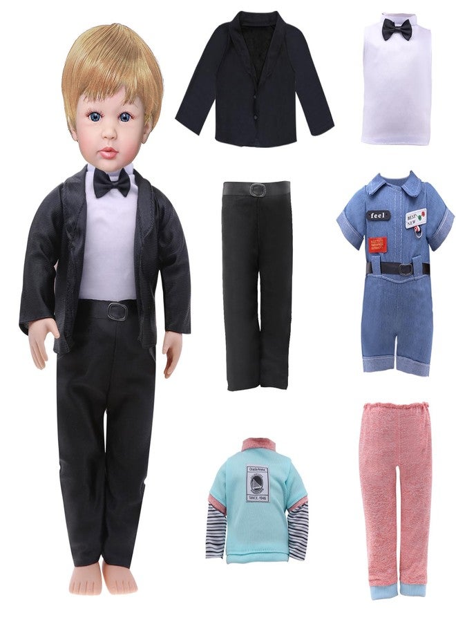 MLcnleS Fashion 16 Inch Boy Doll Clothes Casual Wear Plaid Jacket Pants Sportswear Outfits with Tuxedo Suits for 16" Doll Accessories - Image 1